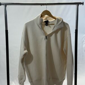 H&M Men's Off-White Zip-Up Sweater